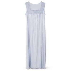Vintage Gilead Blue‎ Sleeveless Maxi Sleep Dress Medium Trad Wife Nightgown